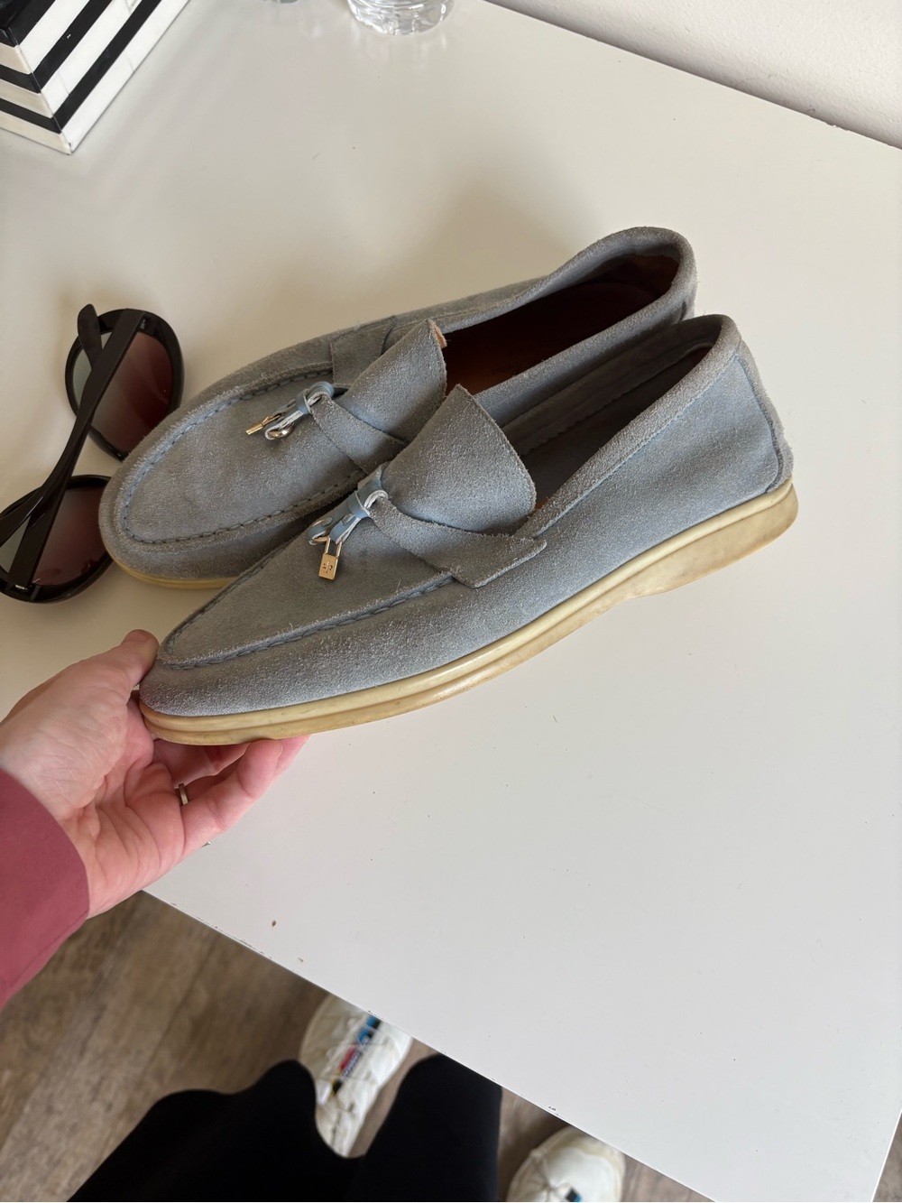 Pre loved blue loro piana loafers sz 10 lots of life left - Picture 5 of 7
